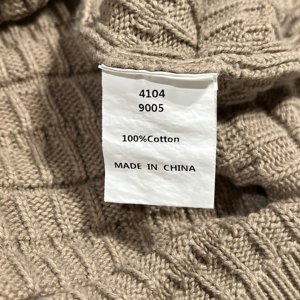 Parisian Capsule Academia Fisherman Brown Cotton Knit Cardigan Sweater XXL Boho - Picture 7 of 8